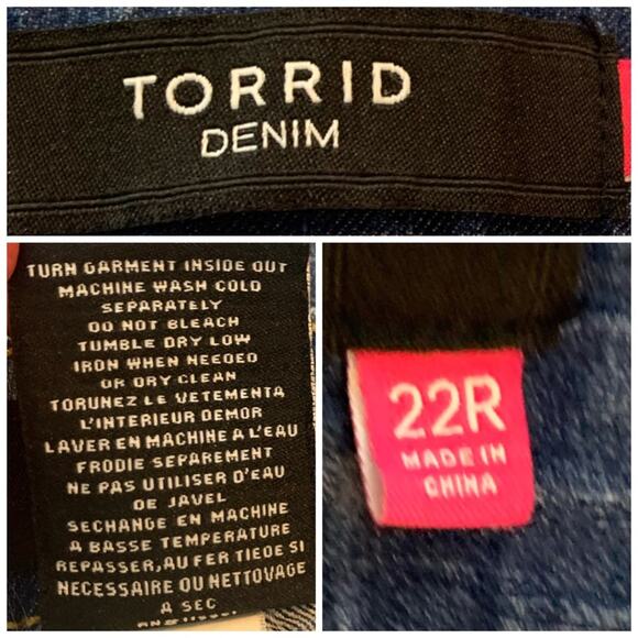 Torrid Women's Jeans Straight Leg Medium Blue Mid Rise Medium Wash Plus Size 22 - Picture 6 of 7